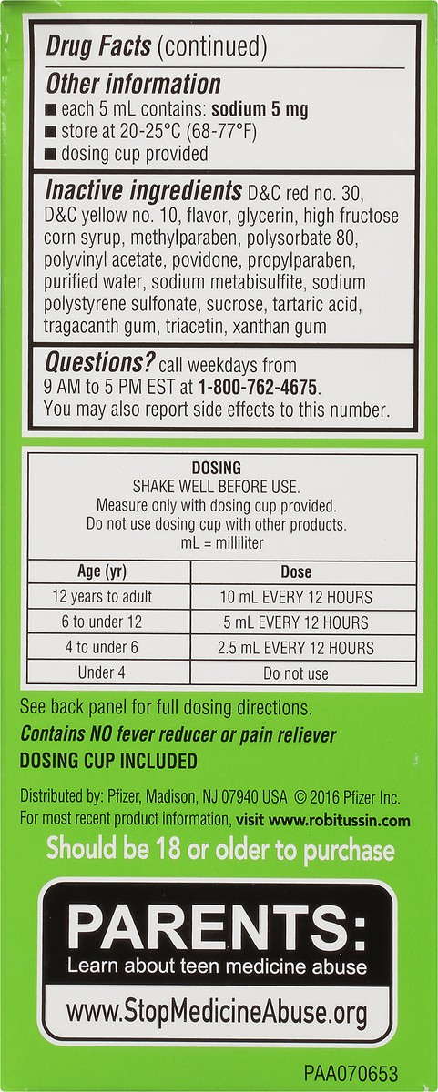 slide 4 of 7, Robitussin Extended-Release 12 Hour Cough Relief (3 fl. oz. Bottle, Orange Flavor), Alcohol-free Cough Suppressant, 3 oz