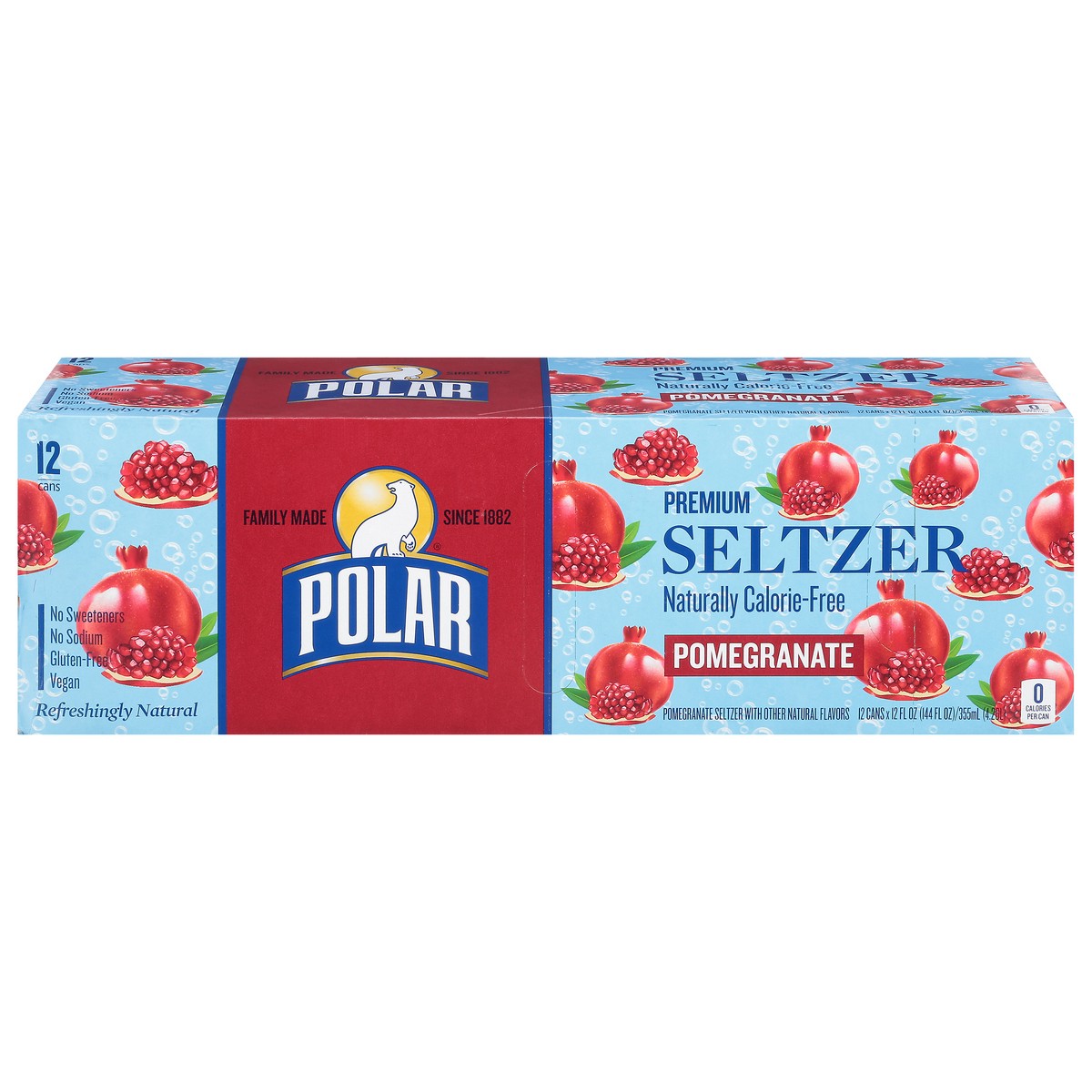 slide 1 of 9, Polar Premium Pomegranate Seltzer - 12 ct, 12 ct