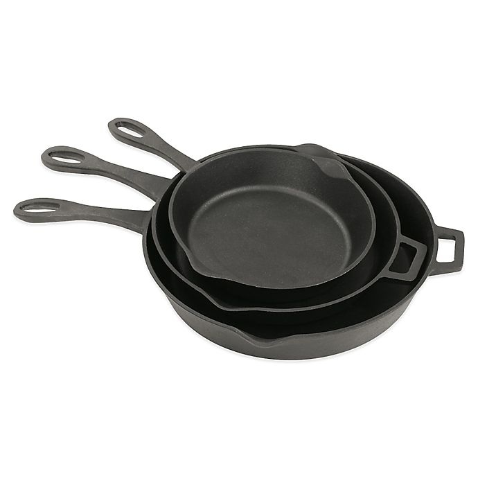 slide 1 of 1, Bayou Classic Cast Iron Large Skillet Set, 3 ct