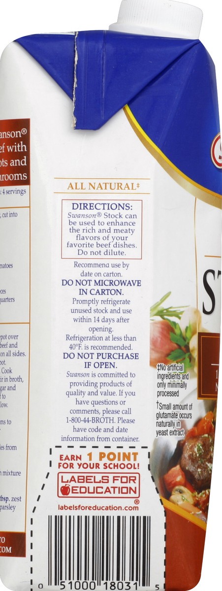 slide 3 of 5, Swanson Cooking Stock Beef Natural No Msg Added, 32 oz