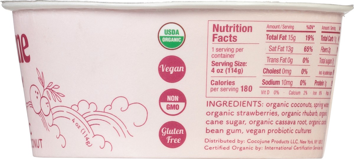 slide 4 of 9, Cocojune Organic Strawberry Rhubarb Cultured Coconut, 4 fl oz