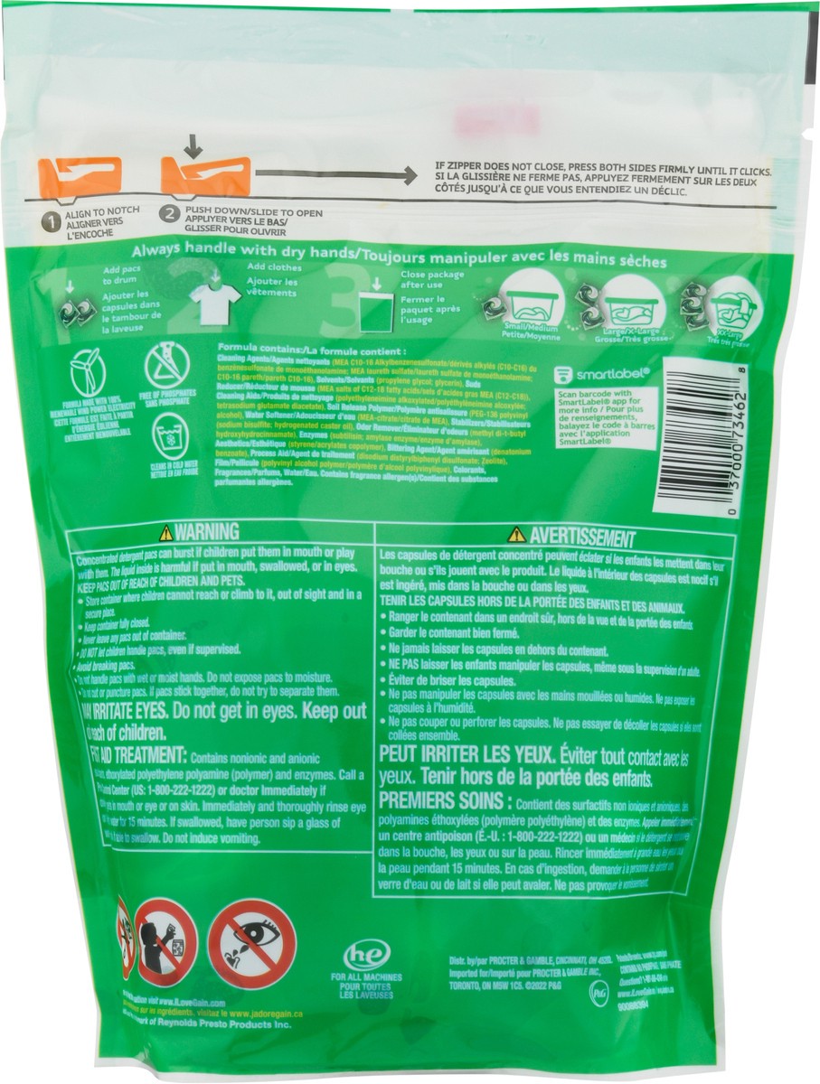 slide 9 of 9, Gain Flings! Pacs HE Moonlight Breeze Detergent 18 oz, 24 ct