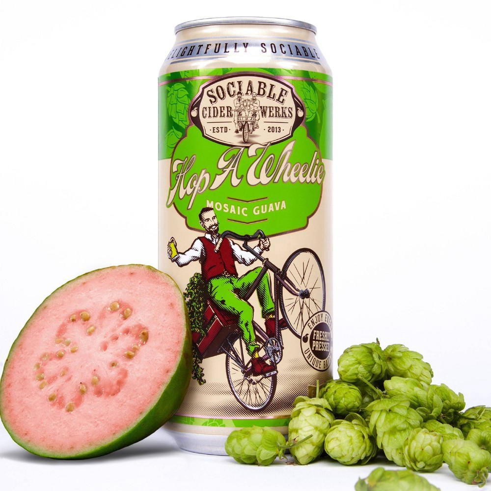 slide 3 of 5, Sociable Cider Werks Sociable Hop-a-Wheelie Hopped Apple Hard Cider - 4pk/16 fl oz Cans, 4 ct; 16 fl oz