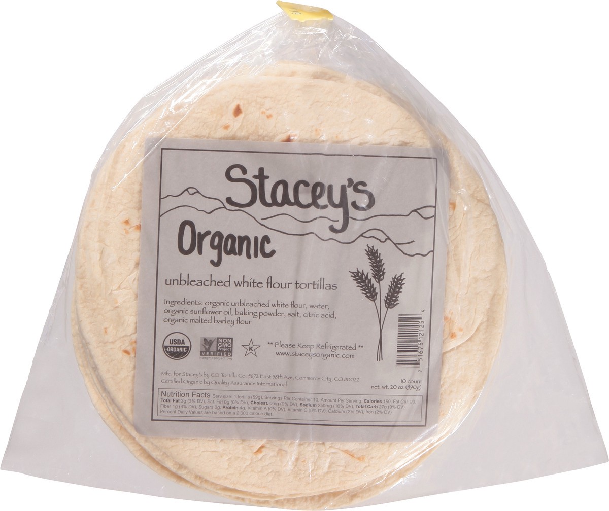 slide 5 of 12, Stacey's White Flour Unbleached Organic Tortillas 10 ea, 10 ct