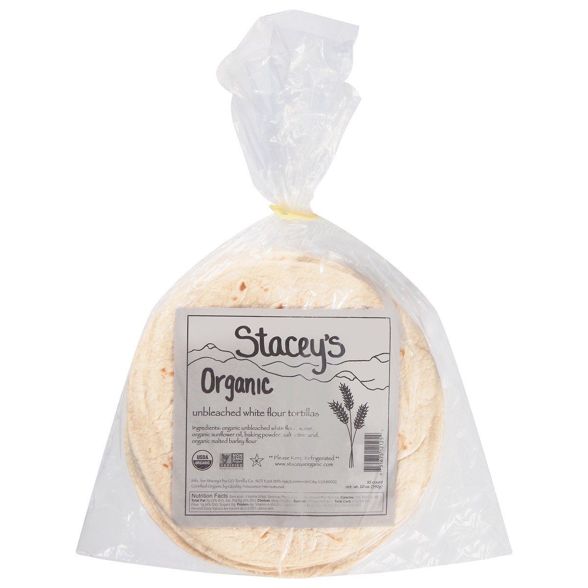 slide 1 of 12, Stacey's White Flour Unbleached Organic Tortillas 10 ea, 10 ct