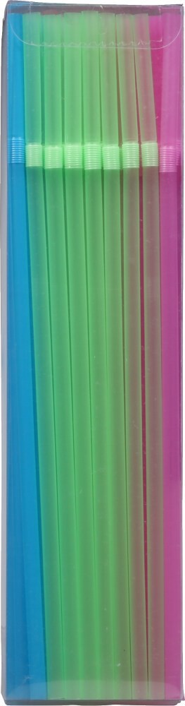 slide 2 of 6, Harris Teeter Flexible Neon Straws, 100 ct