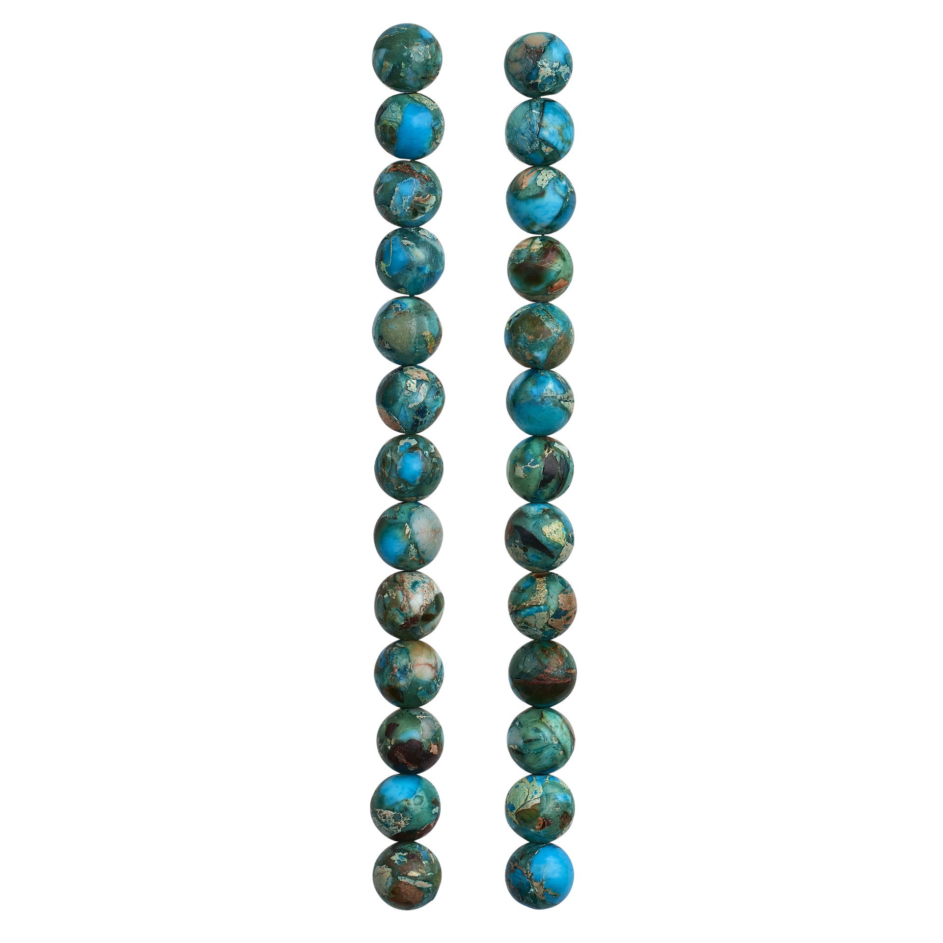 slide 2 of 3, Dyed Turquoise Imperial Jasper Round Beads, 8mm By Bead Landing, 8mm
