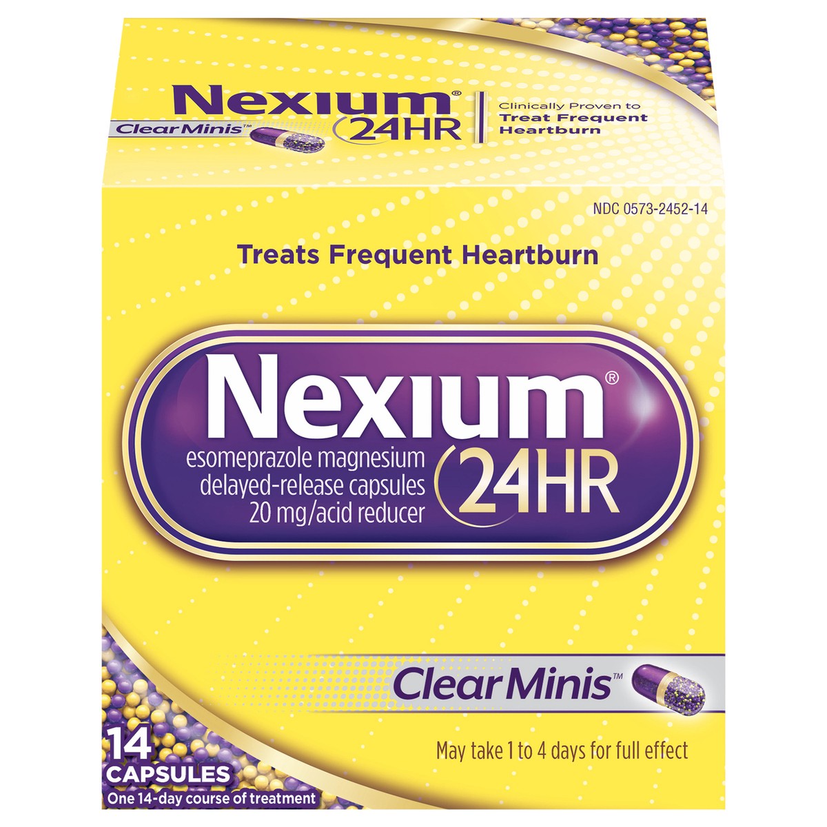 slide 1 of 15, Nexium 24HR ClearMinis Acid Reducer Heartburn Relief Delayed Release Capsules with Esomeprazole Magnesium - 14 Count, 14 ct