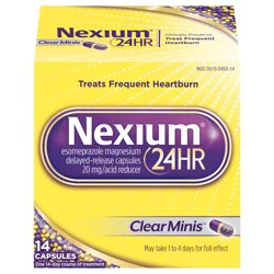 Nexium 24HR ClearMinis Acid Reducer Heartburn Relief Capsules with Esomeprazole Magnesium - 14 Count