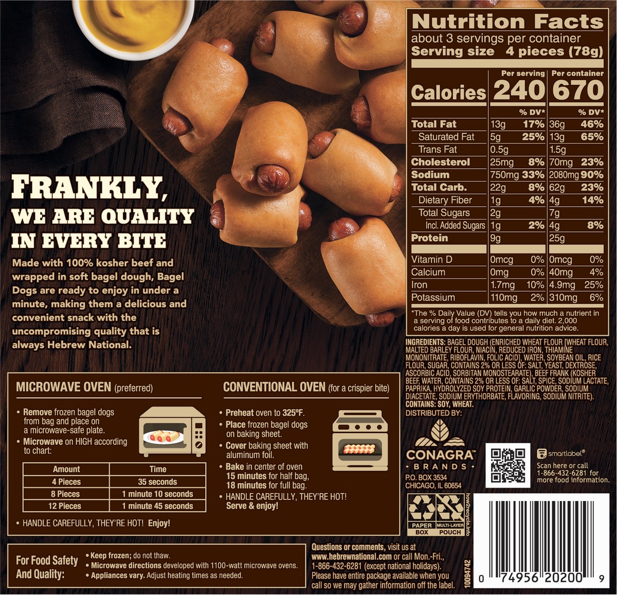 slide 9 of 9, Hebrew National Beef Bagel Dogs 7.6 oz, 7.6 oz