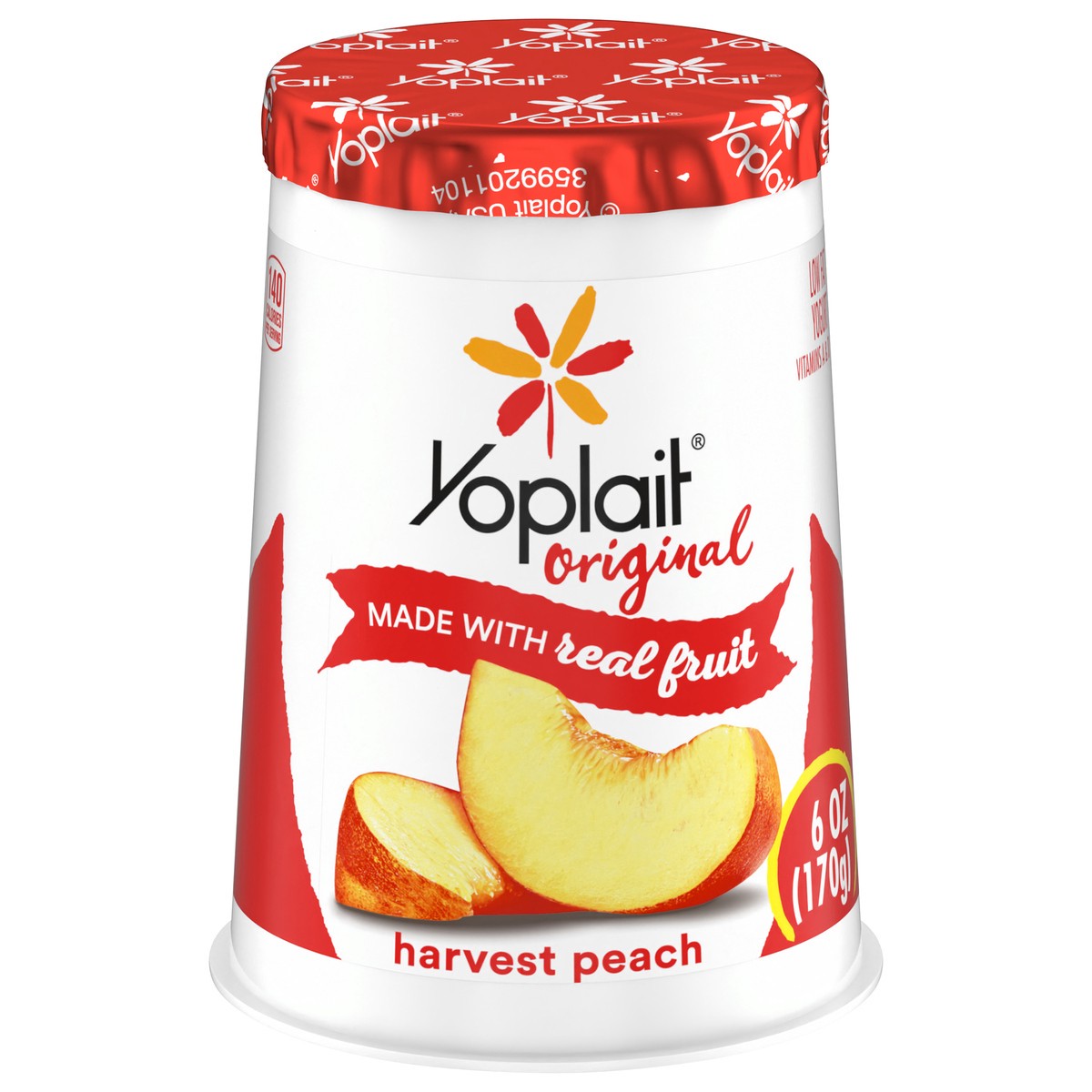 slide 1 of 3, Yoplait Original Harvest Peach Low Fat Yogurt, 6 oz Yogurt Cup, 6 oz