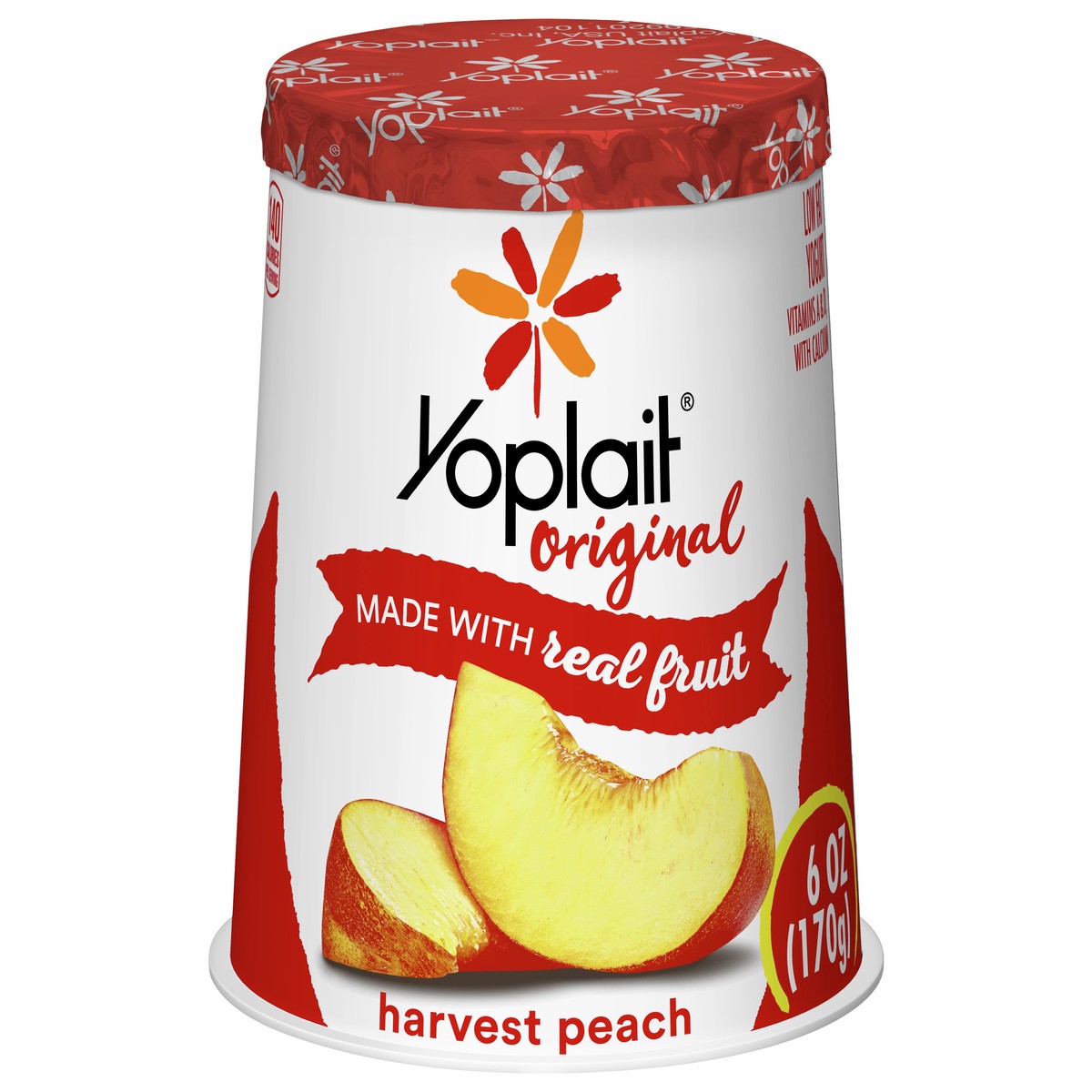 slide 1 of 3, Yoplait Original Harvest Peach Low Fat Yogurt, 6 OZ Yogurt Cup, 6 oz