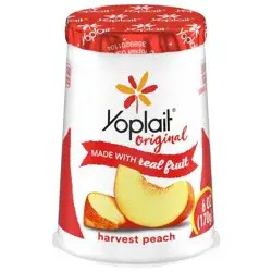 Yoplait Original Harvest Peach Low Fat Yogurt, 6 OZ Yogurt Cup