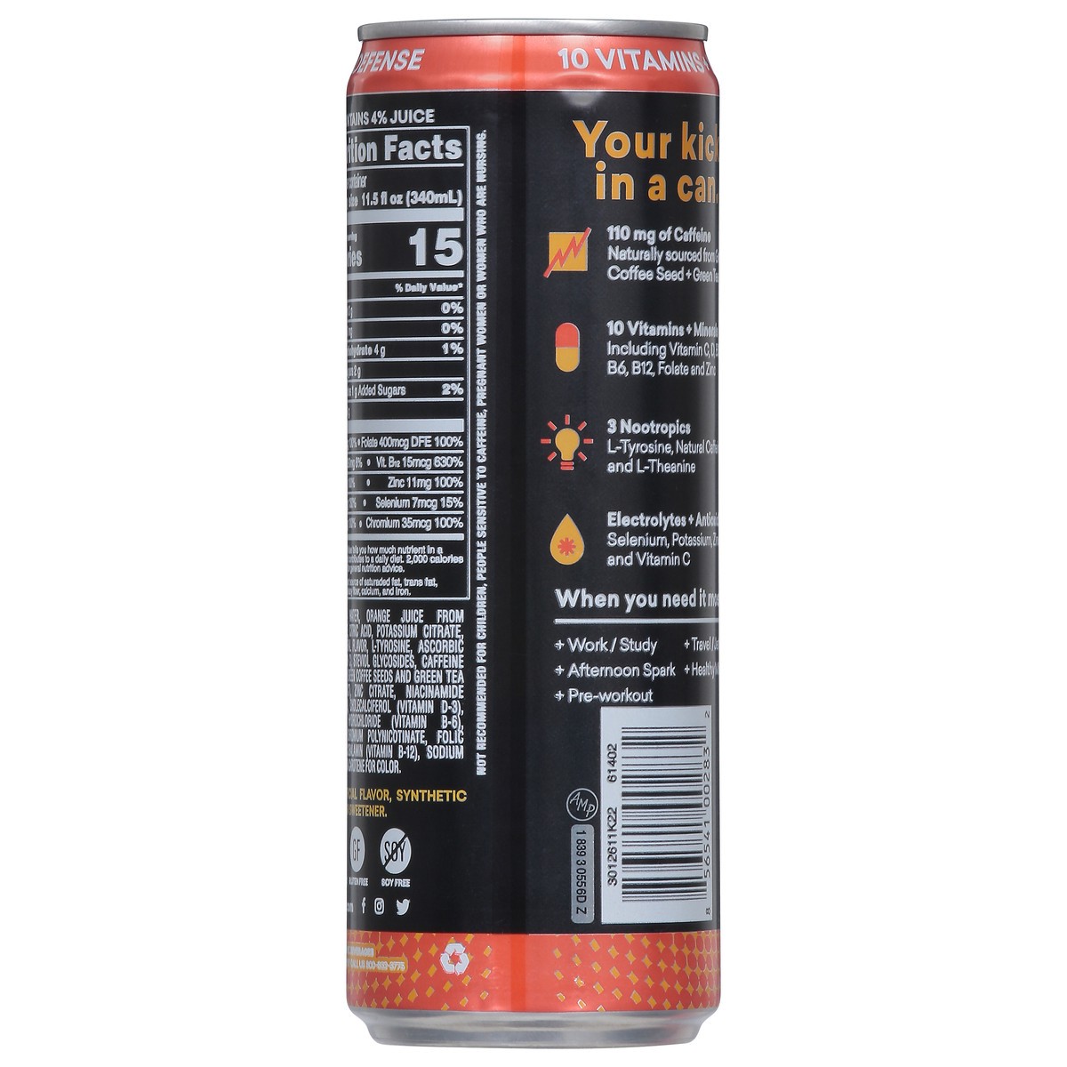 slide 13 of 14, EBOOST Super Fuel Sparkling Sparkling Orange Mango Energy Drink 11.5 fl oz, 11.5 fl oz
