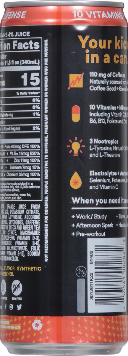 slide 3 of 14, EBOOST Super Fuel Sparkling Sparkling Orange Mango Energy Drink 11.5 fl oz, 11.5 fl oz