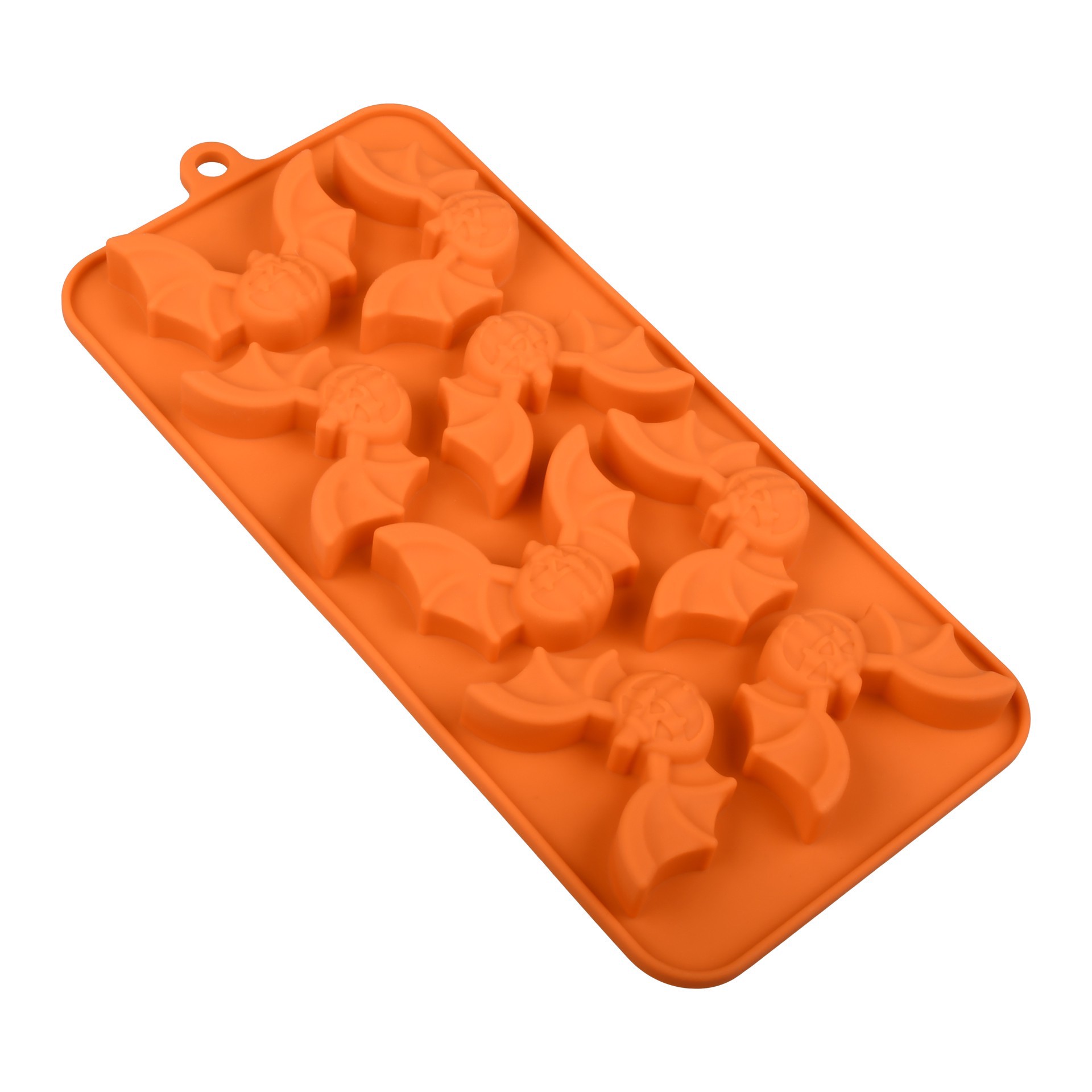 slide 2 of 4, Jack-O'-Lantern Bat Silicone Candy Mold By Makery, 4.07 in x 8.87 in