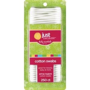 slide 1 of 1, Just Because Daily Essentials Cotton Swabs , 250 ct