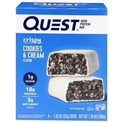 Quest Hero Cookies & Cream Flavor Protein Bar, 4 - 1.83 oz Bars