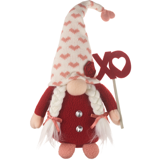 slide 1 of 1, RED AND PINK 10In Valentine Gnome Tabletop-Xo, 1 ct