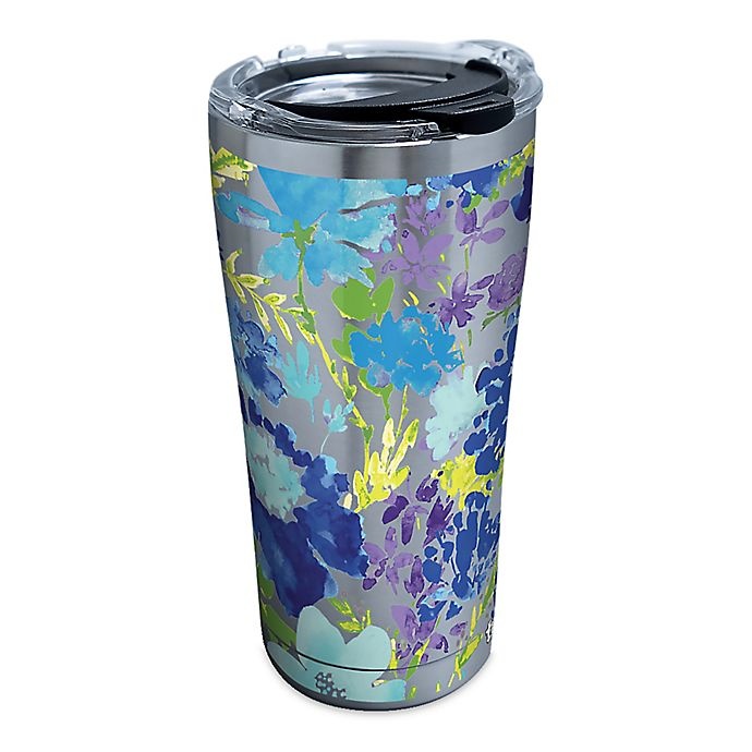 slide 1 of 1, Tervis Fiesta Purple Floral Stainless Steel Tumbler with Lid, 20 oz