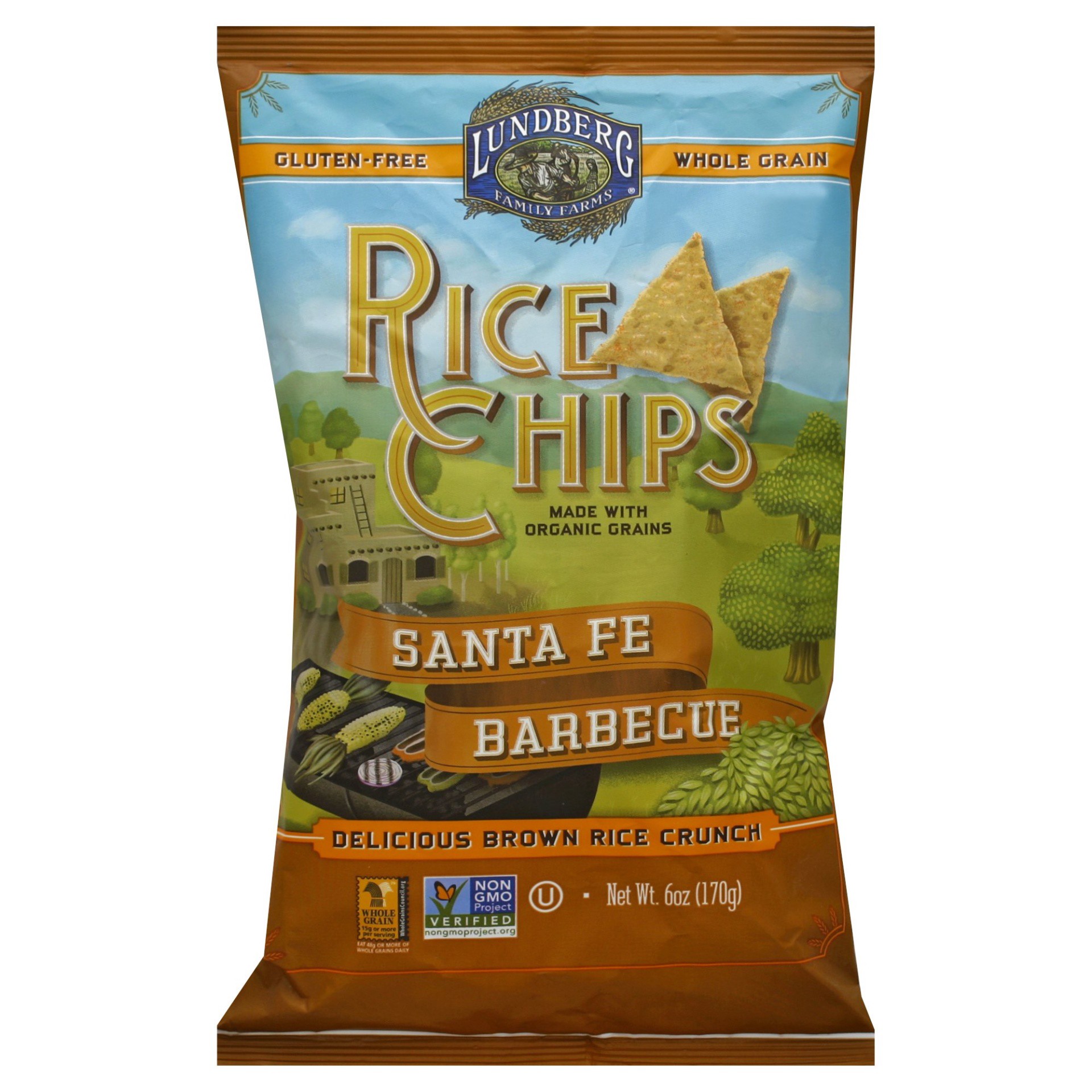 slide 1 of 9, Lundberg Family Farms Santa Fe Style Barbecue Rice Chips 6 oz, 6 oz