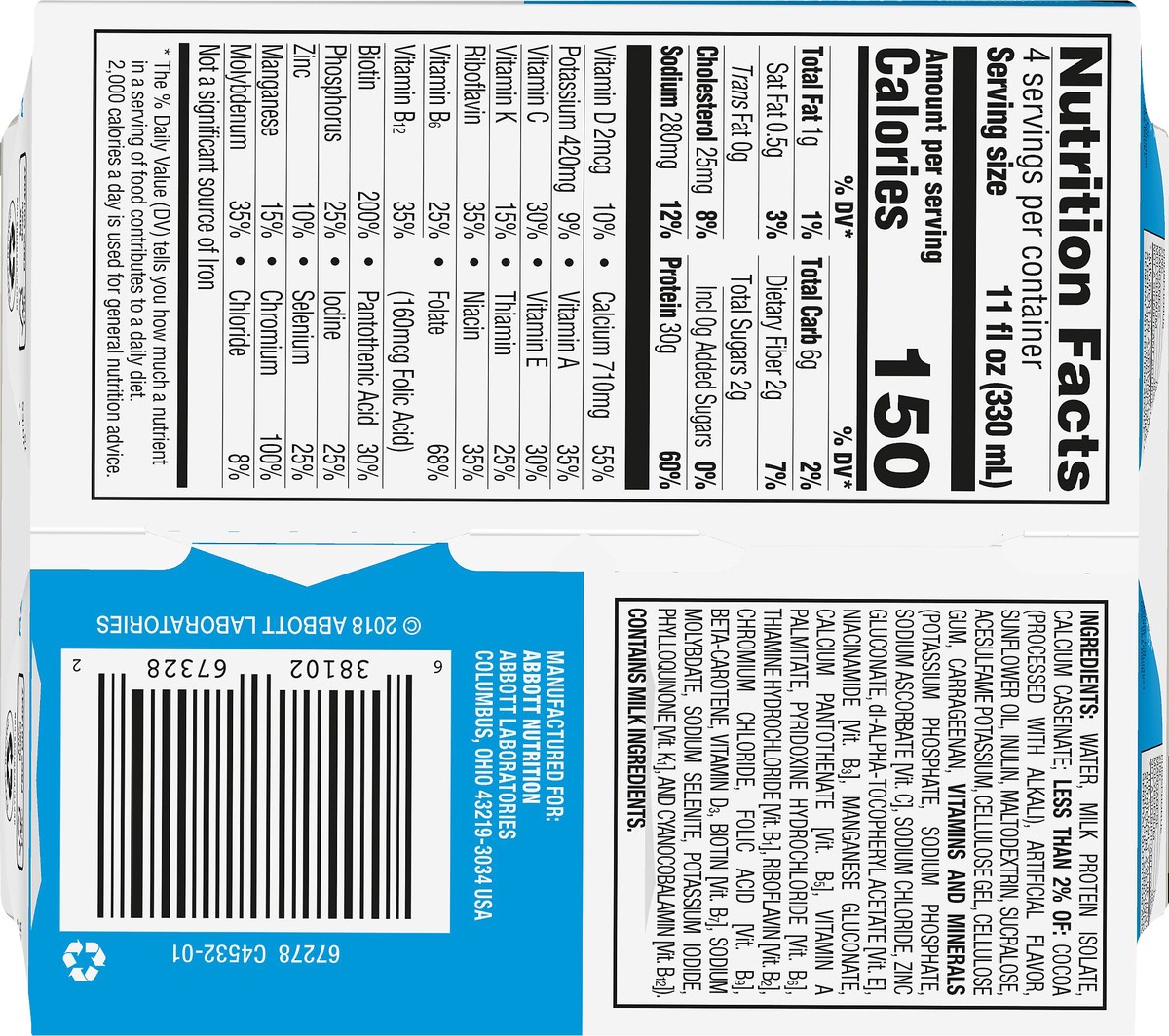 slide 11 of 13, Zone Perfect Marshmallow Carb Wise Shake Choc, 4 ct; 11 fl oz