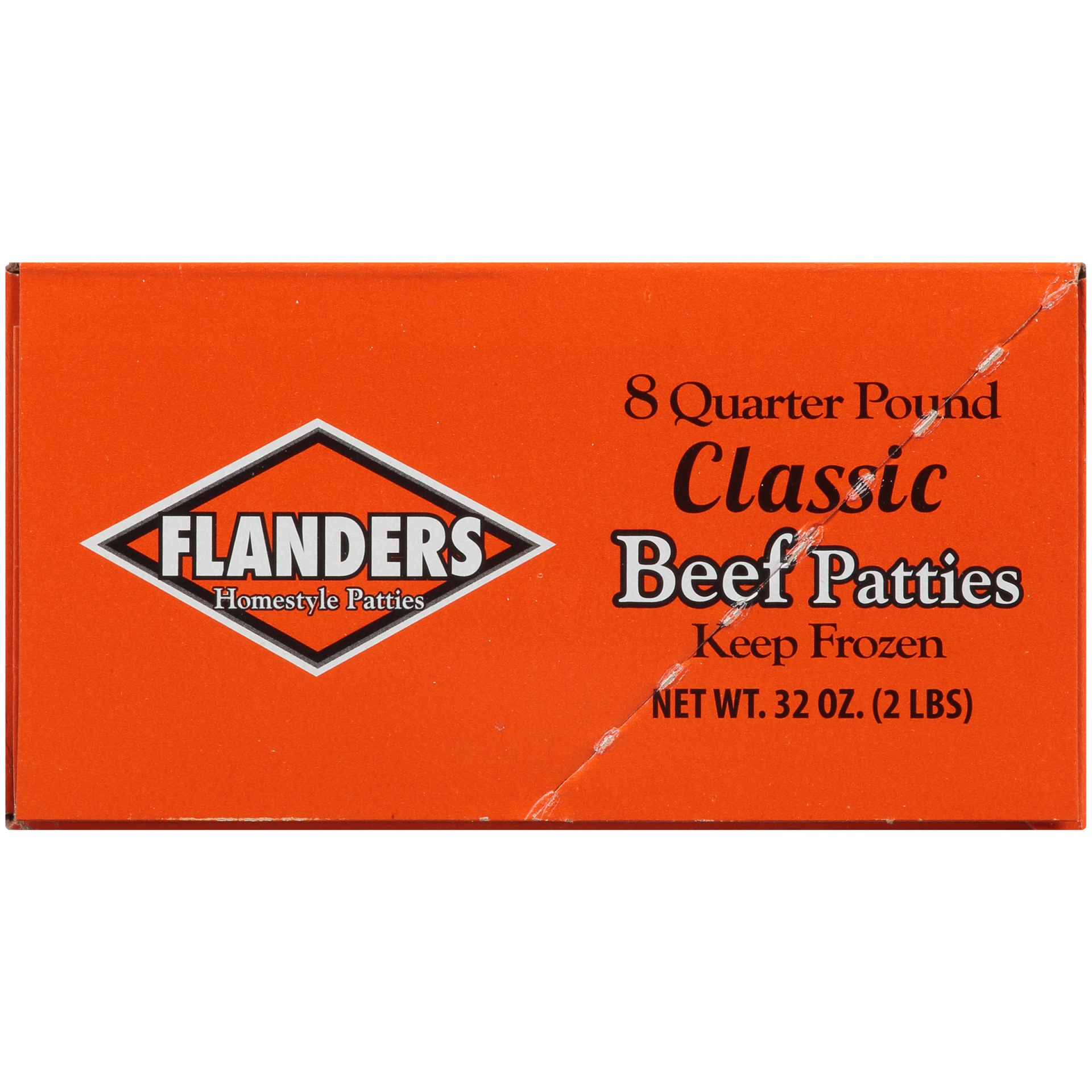 slide 4 of 8, Flanders Homestyle Quarter Pound Classic Beef Patties, 8 ct; 4 oz