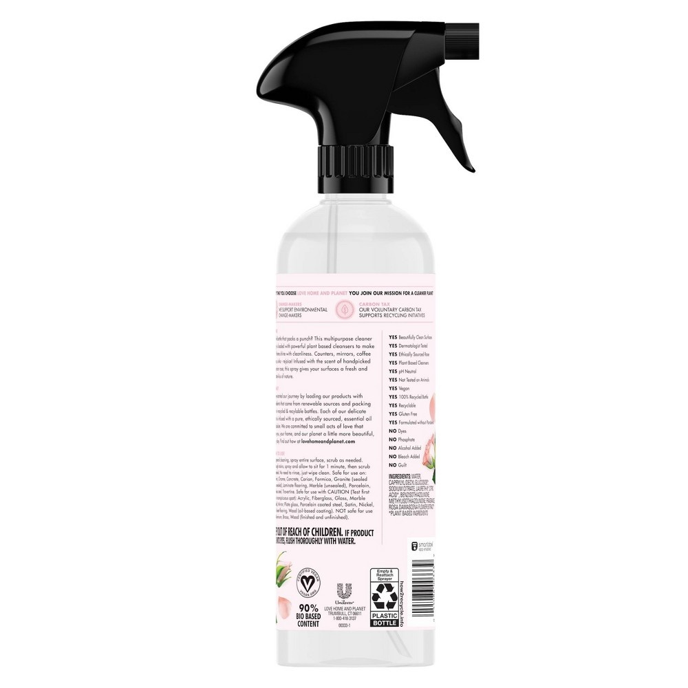 slide 6 of 6, Love Home and Planet Bulgarian Rose Petal Multipurpose Cleaner Spray&nbsp;, 23 oz