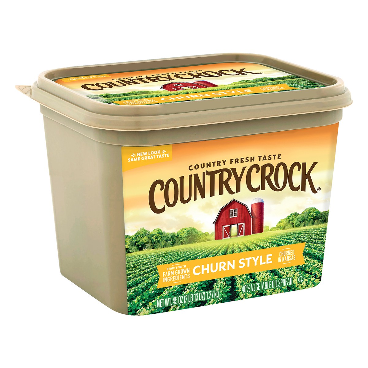 slide 3 of 12, Country Crock Churn Style Buttery Spread Tub 45 oz, 45 oz