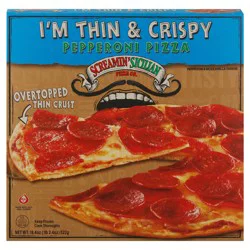 Screamin'' Sicilian Pizza Co. I''m Thin & Crispy Pepperoni Pizza 18.4 oz