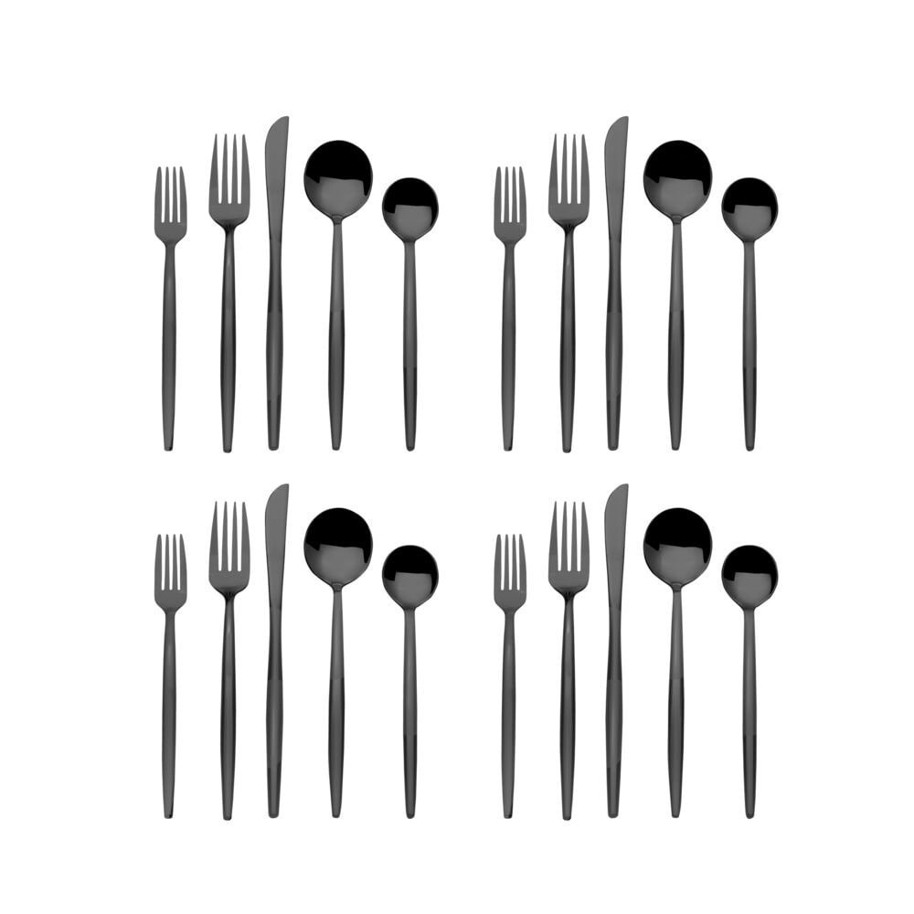 slide 4 of 5, Towle Living Forged Shea Flatware Set - Noir, 20 ct
