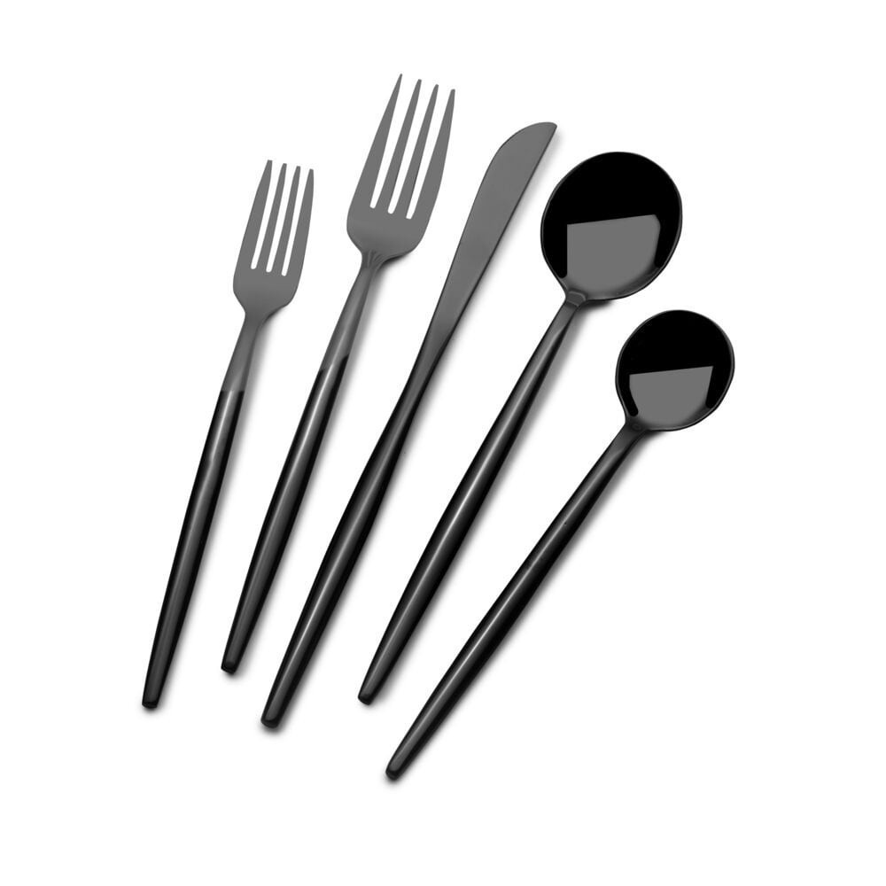 slide 5 of 5, Towle Living Forged Shea Flatware Set - Noir, 20 ct