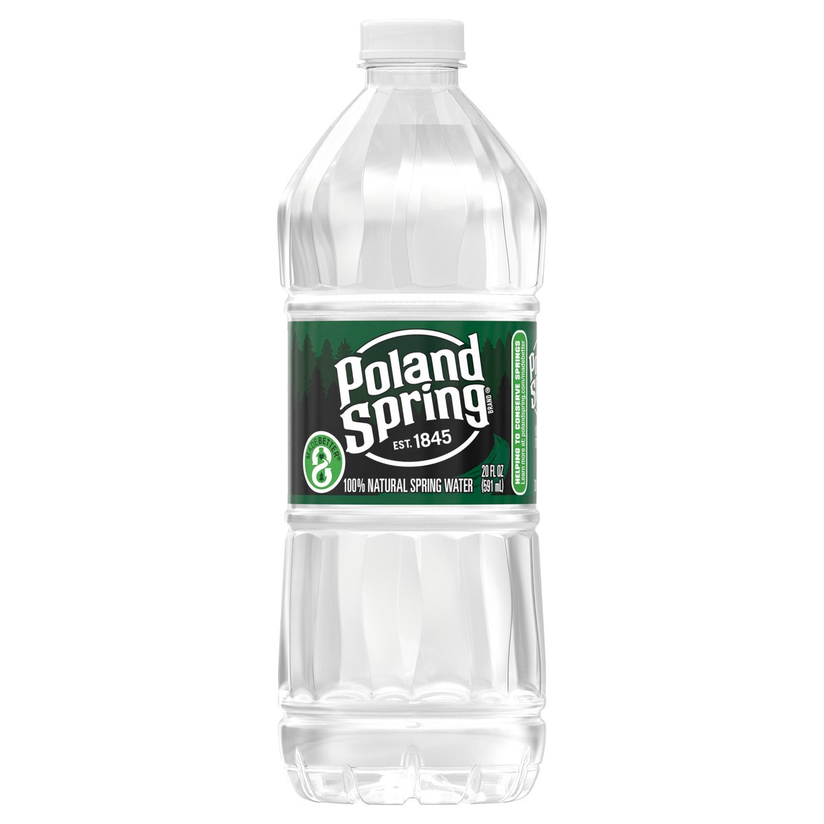 slide 1 of 4, POLAND SPRING Brand 100% Natural Spring Water, 20-ounce plastic bottle, 20 oz