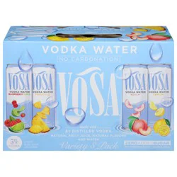 Vosa Zero Added Sugar Assorted Vodka Water Variety Pack - 8 x 12 fl oz Cans
