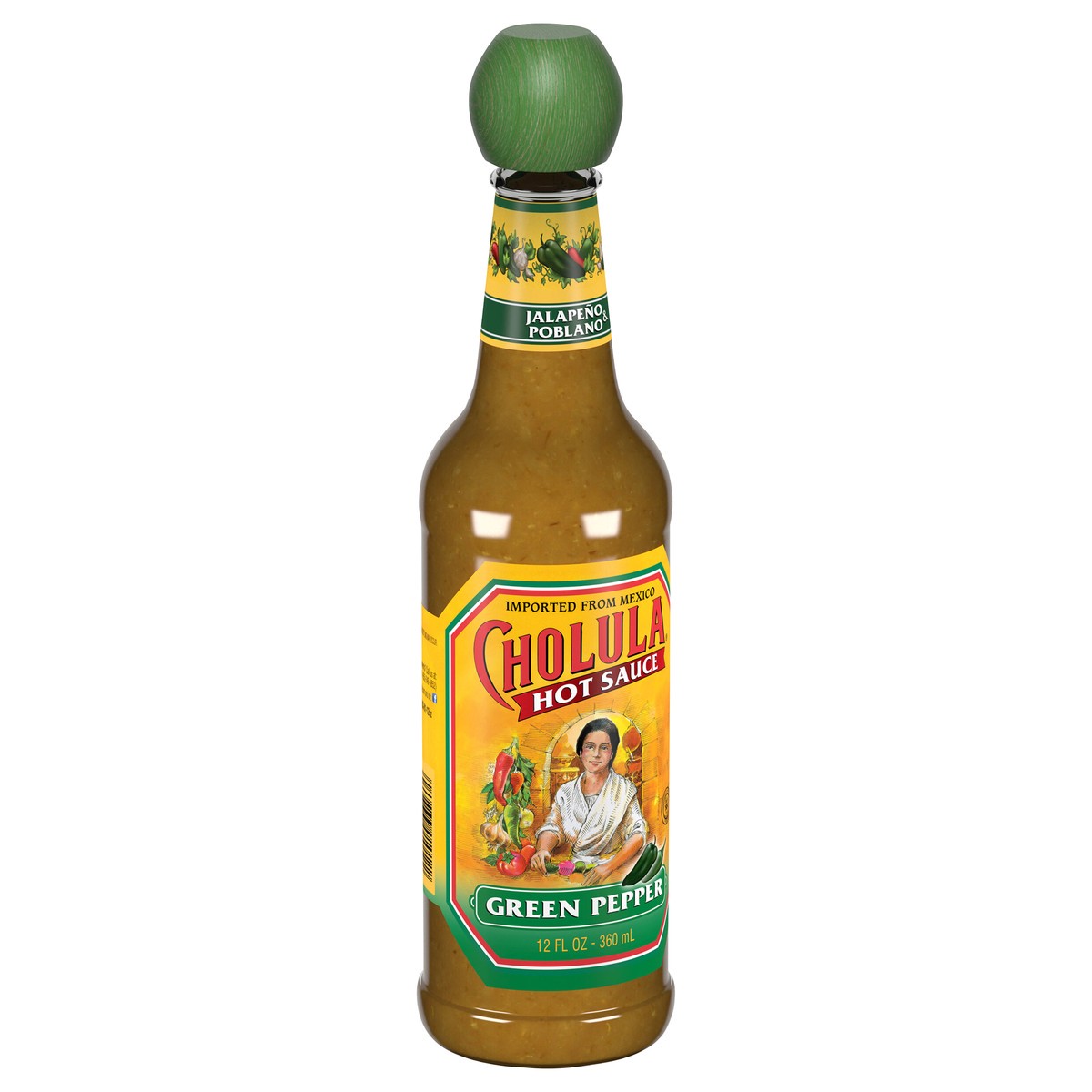 slide 7 of 9, Cholula Green Pepper Hot Sauce, 12 fl oz, 12 oz