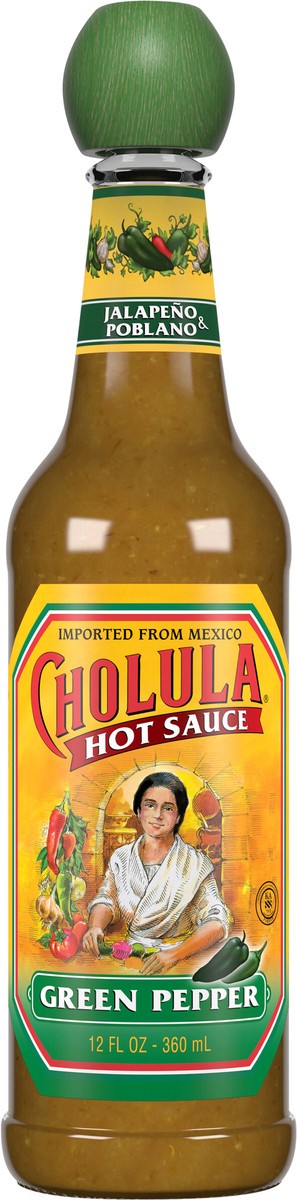slide 3 of 9, Cholula Green Pepper Hot Sauce, 12 fl oz, 12 oz