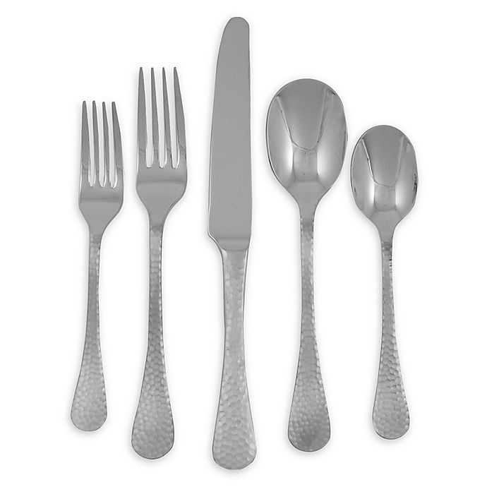 slide 1 of 1, Ginkgo Lafayette Satin Stainless Steel Flatware Place Setting, 5 ct