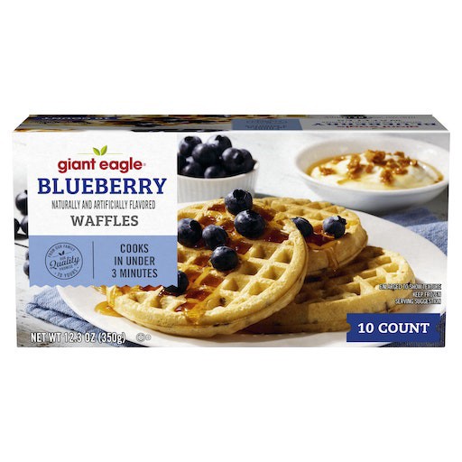 slide 1 of 1, Giant Eagle Frozen Waffles, Blueberry, 12.3 oz