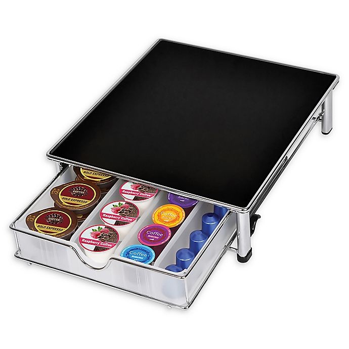 slide 1 of 6, Smart Design 36-Pod Capacity Rolling Coffee Pod Drawer - Clear, 1 ct