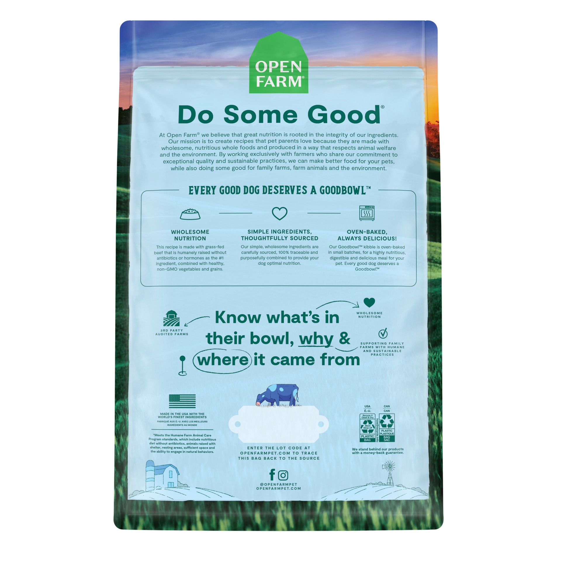 slide 2 of 2, OPEN FARM Goodbowl Grass-Fed & Brown Rice Recipe for Dogs 3.5 lb, 3.5 lb