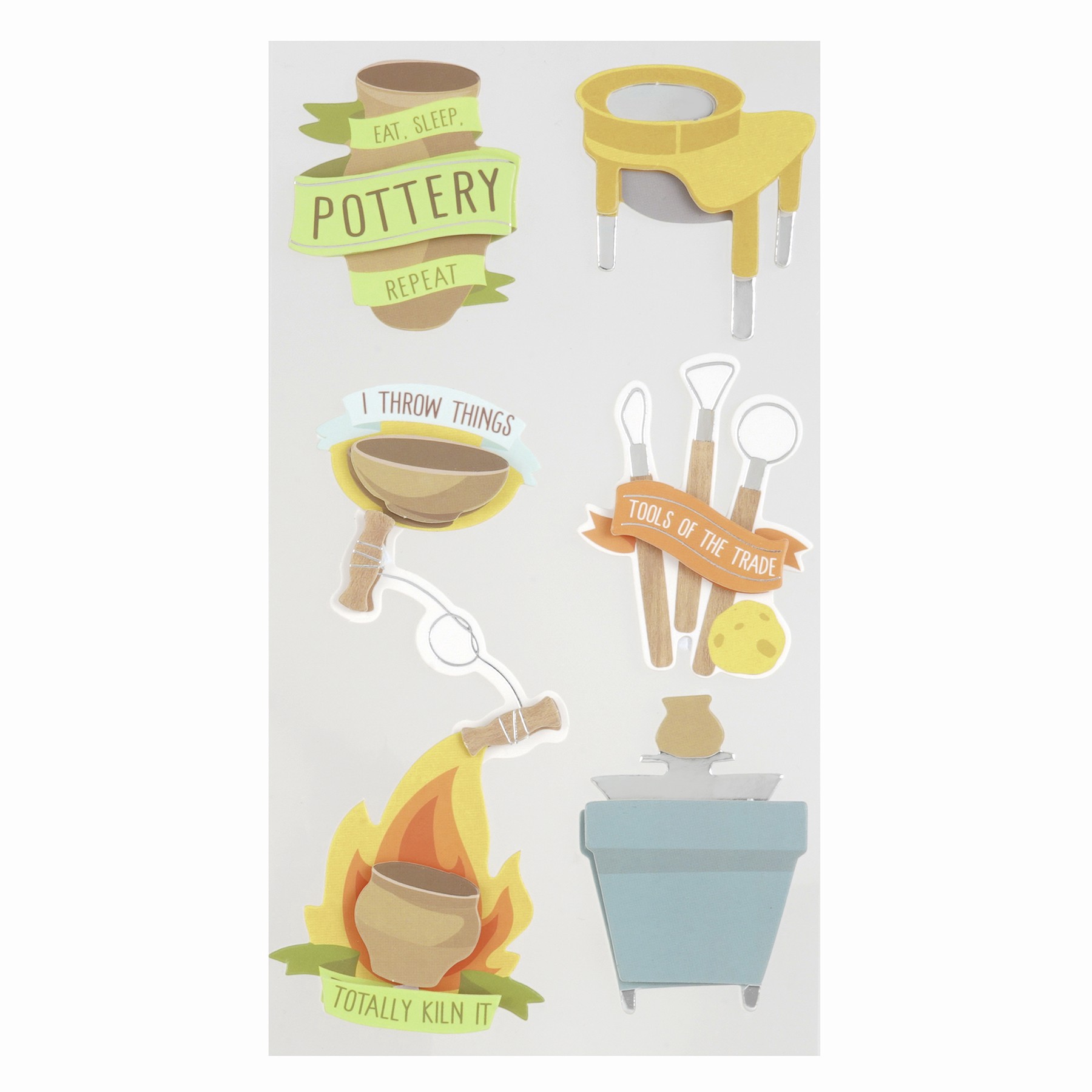 slide 3 of 6, Pottery Stickers By Recollections, 4 in x 7 in