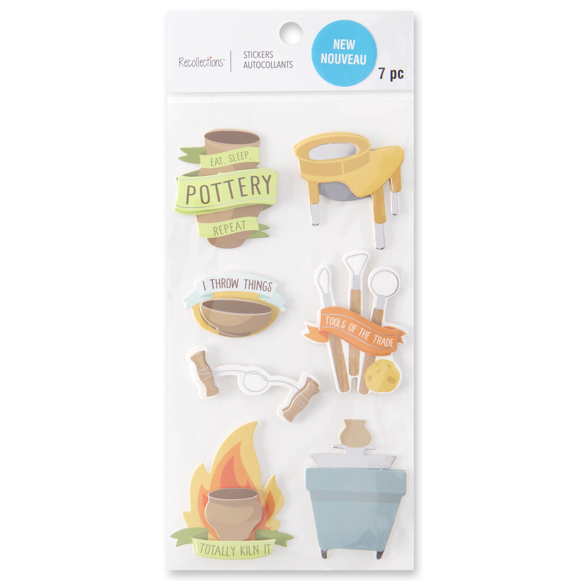 slide 6 of 6, Pottery Stickers By Recollections, 4 in x 7 in