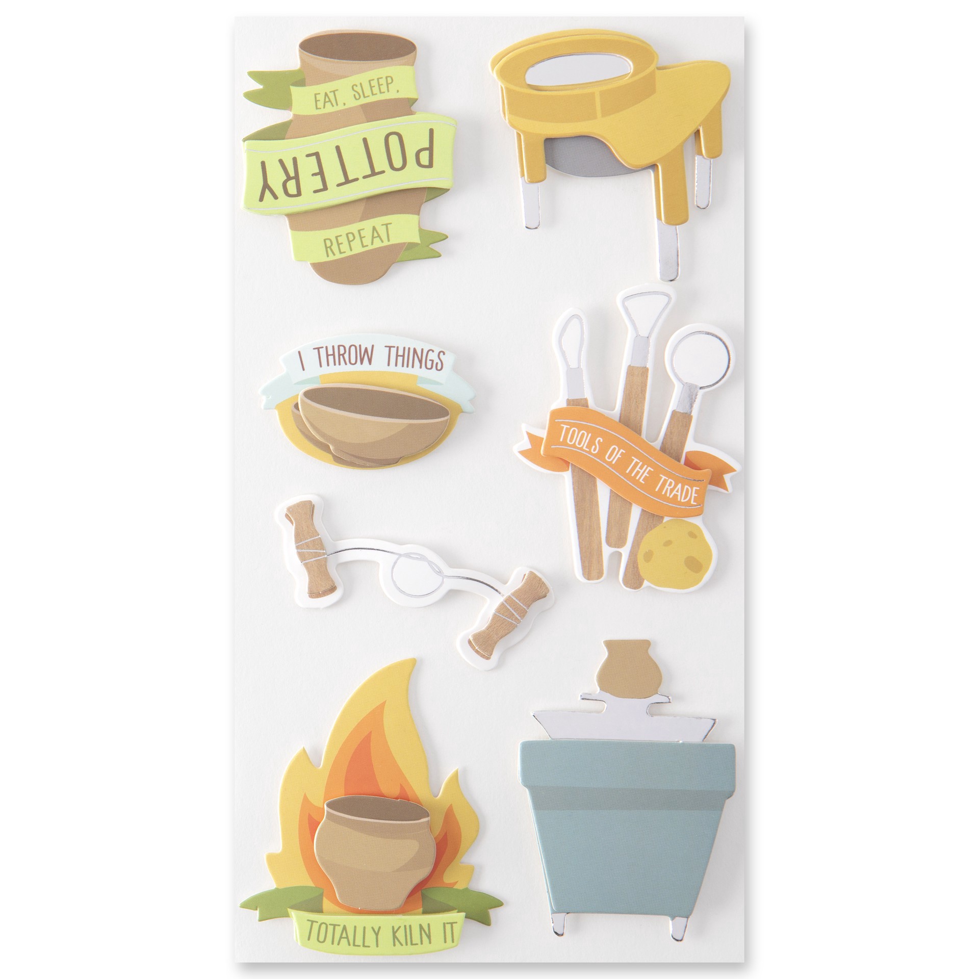 slide 5 of 6, Pottery Stickers By Recollections, 4 in x 7 in
