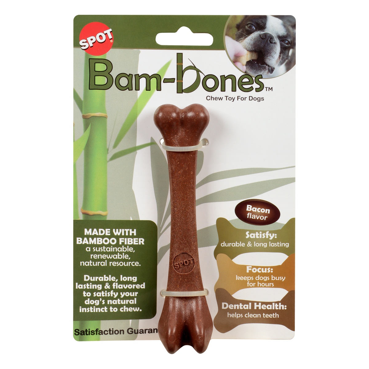 slide 1 of 1, Ethical Pets 5.75" Bambone Bone Bacon Flavor Chew Toy For Dogs, 1 ct