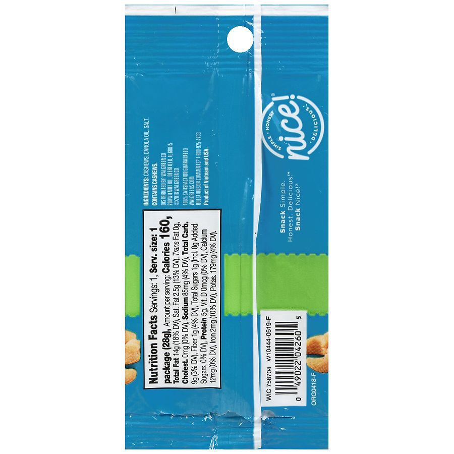 slide 4 of 5, Nice! Roasted Whole Cashews Salted, 1 oz