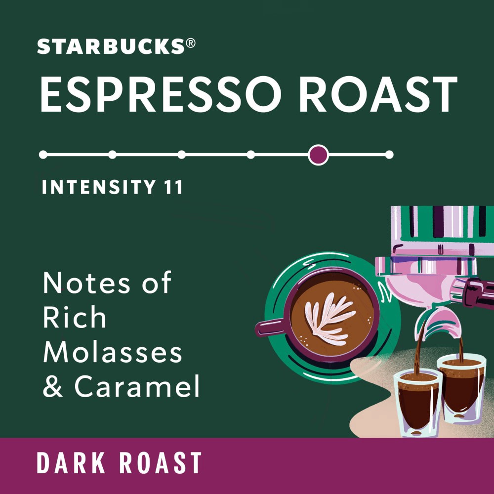 slide 2 of 6, Starbucks By Nespresso Vertuo Line Pods Dark Roast Coffee Espresso Roast 100% Arabica, 10 ct