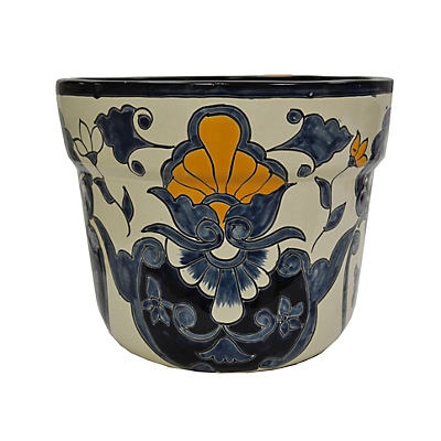 slide 1 of 1, Blue Orange Pottery Small Milan Talavera Planter, 1 ct