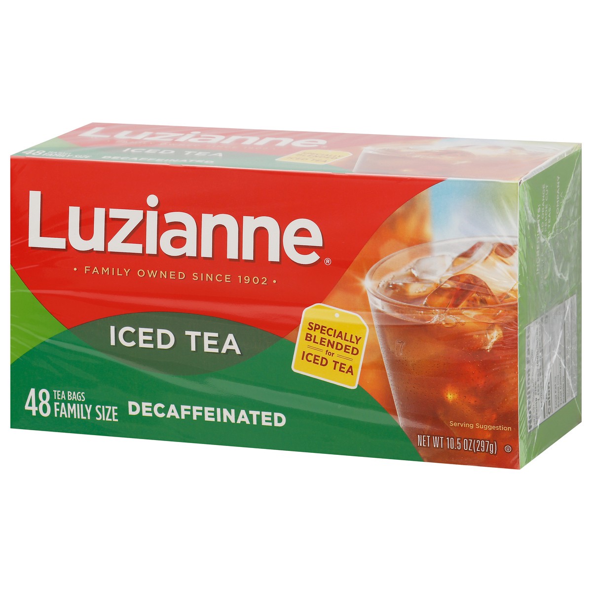 slide 11 of 14, Luzianne Iced Tea Bags Decaffeinated Tea Family Size Bag 48 ea, 48 ct