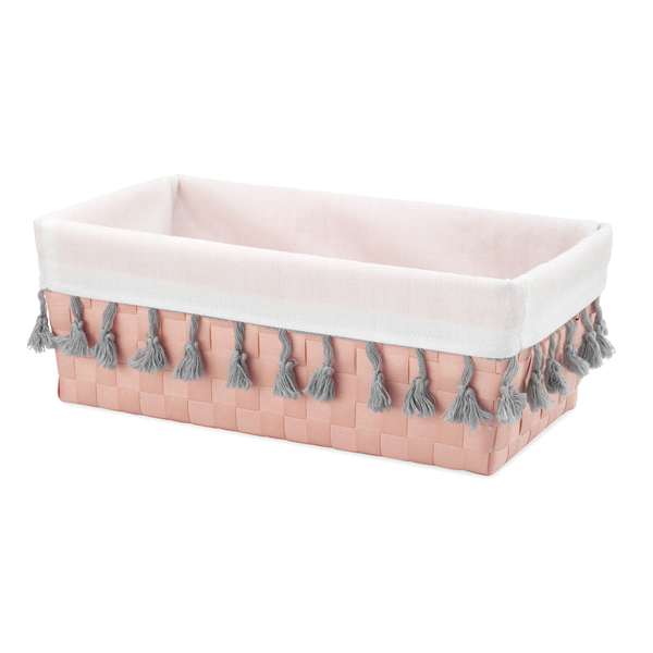 slide 1 of 1, Whitmor Small Resin Shelf Tote with Liner, Peach, 1 ct