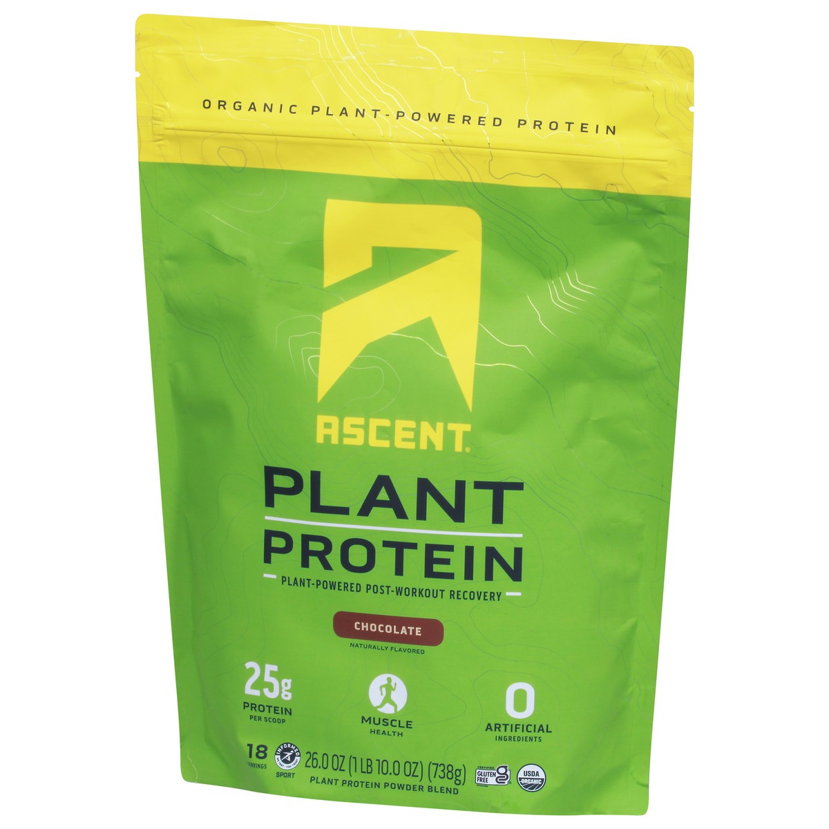 slide 8 of 13, Ascent Organic Chocolate Flavored Plant Protein, 1.63 lb